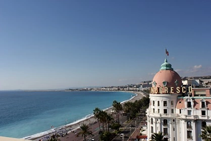 Nizza: Hotel Negresco und Blick auf die Baie des Anges